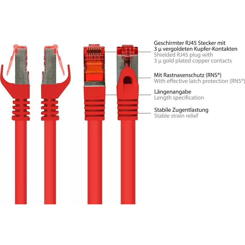 GoodConnections Alcasa 8060-400R Cat6 S/FTP Kytkentäkaapeli, RJ45 uros-uros, 40 m, kullattu