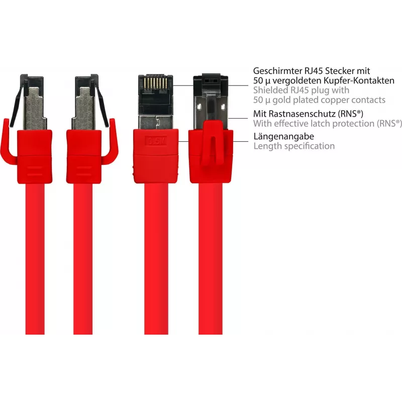 GoodConnections Alcasa 8080-015R Cat8.1 S/FTP verkkokaapeli 1,5 m punainen