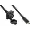 GoodConnections IC01-16U3102-010 S1 teollisuus-USB-C-kaapeli, USB 3.2 Gen 2, liitin – paneeliin asennettava liitäntä, M16, IP65/67, 1 m