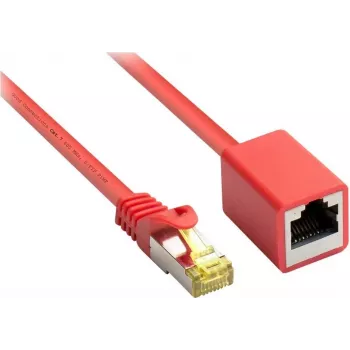 GoodConnections Cat.7 S/FTP RJ45 verkkokaapelin jatko, 10 m, punainen, LSZH, 600 MHz, 10G, RNS lukituskielekkeen suojalla 8070VR-100R