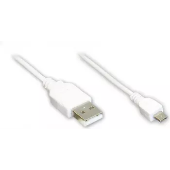 GoodConnections Alcasa USB 2.0 kaapeli, USB-A - Micro-USB B, 3 m, valkoinen 2510-MB03W