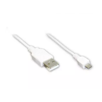 GoodConnections Alcasa USB 2.0 kaapeli, USB-A - Micro-USB B, 3 m, valkoinen 2510-MB03W
