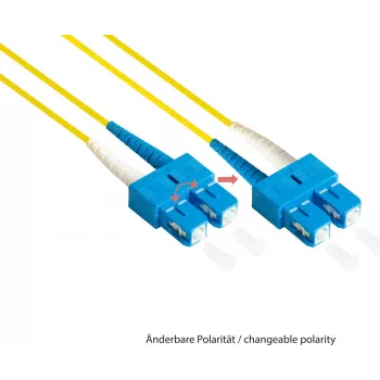 GoodConnections LW-930LS OS2 Yksimuoto Duplex valokaapelin kytkentäkaapeli, LC/SC, 9/125, 30 m