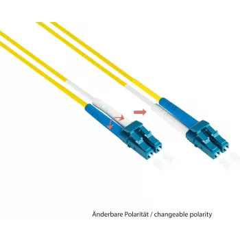 GoodConnections LW-930LS OS2 Yksimuoto Duplex valokaapelin kytkentäkaapeli, LC/SC, 9/125, 30 m