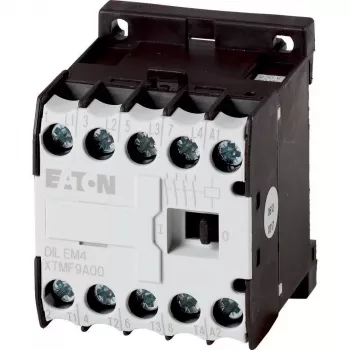 Eaton DILEM4-G (24 V DC) minikontaktori, 3-napainen, 9 A, 4 kW, 1 NO apukosketin, ruuviliittimet, IP20, musta/valkoinen 012701