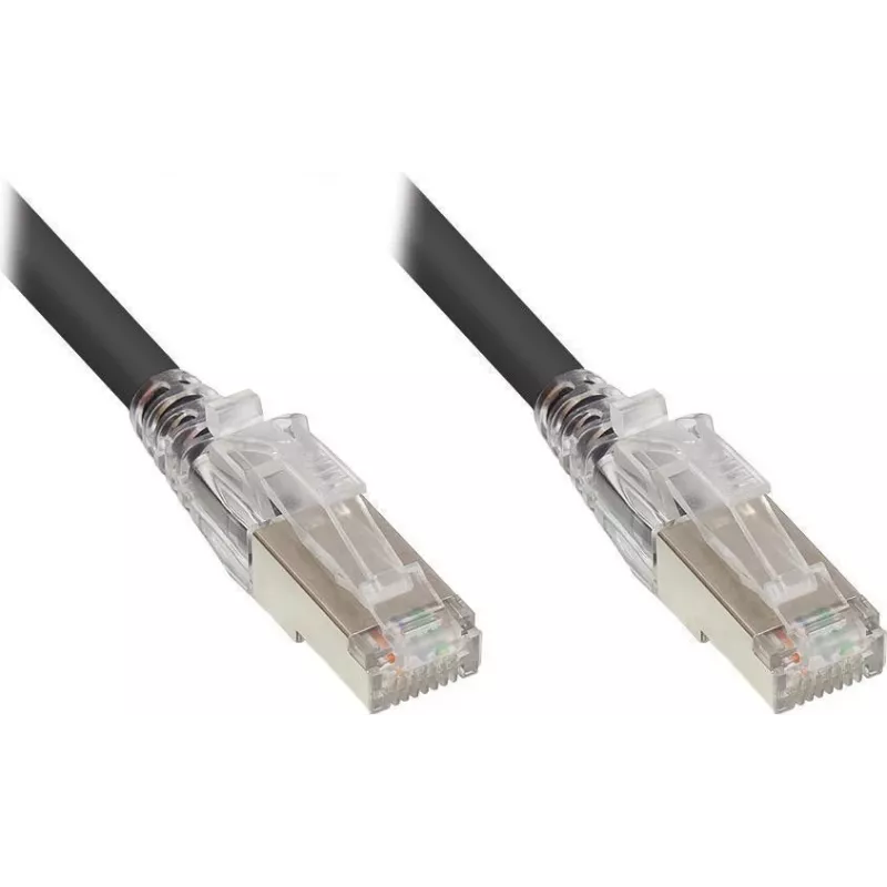 Good Connections Cat.6A S/FTP LSZH patchkaapeli RNS Latch-suojalla, musta, 3m 8060-HV030S
