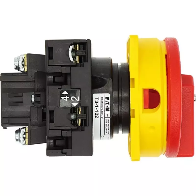 Eaton T3-1-102/EA/SVB kytkin, 3-napainen, 32 A, lukittava, keltainen/punainen