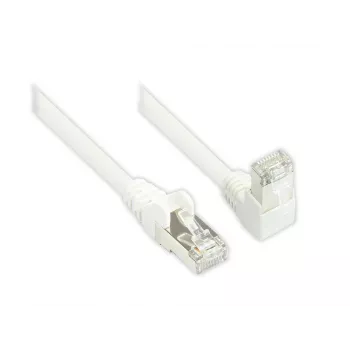 Good Connections 806W-003W Cat.6 S/FTP PiMF patchkaapeli, 250 MHz, RJ45, 90° alaspäin kulma, valkoinen, 0,25 m
