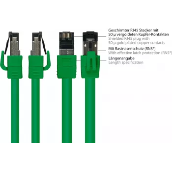 GoodConnections Alcasa 8080-005G Cat8.1 S/FTP patchkaapeli, 0,5 m, vihreä