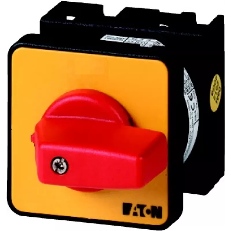 Eaton T0-2-1/E-RT 3-napainen kytkin 20 A, IP65, punainen/keltainen 011082