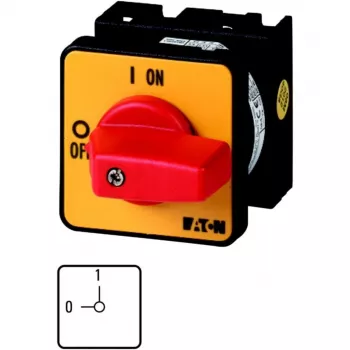 Eaton T0-1-102/E-RT kytkin, 2-napainen, 20 A, etuasennus, punainen/keltainen 009046