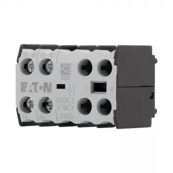 Eaton 20DILE apukoskettimisto, 2-napainen, 1NO+1NC, sivuasennus, ruuviliittimet, IP20, musta/valkoinen 010208