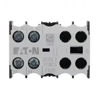 Eaton 20DILE apukoskettimisto, 2-napainen, 1NO+1NC, sivuasennus, ruuviliittimet, IP20, musta/valkoinen 010208