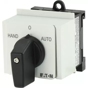 Eaton T0-1-15431/IVS 1-napainen pääkytkin, 20 A, IP65, kiertonuppi, musta/valkoinen 026991