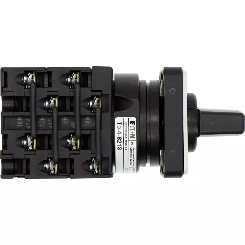 Eaton T0-4-8213/E 4-napainen nokkakytkin 20A 690V IP65 musta kiertonuppi 031726