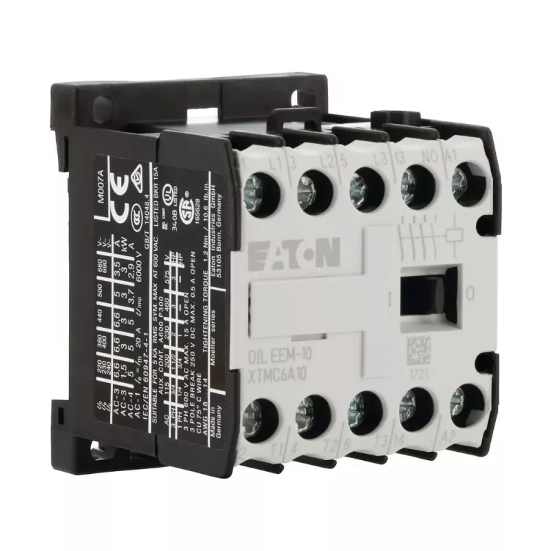 Eaton DILEEM-10-G 24V DC apukontaktori, 1NO, 690V, musta/valkoinen 051643