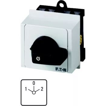 Eaton T0-3-8212/IVS 3-napainen ON-OFF-kiertokytkin, 20 A, 690 V, musta kiertonuppi, valkoinen etulevy, IP65 079186