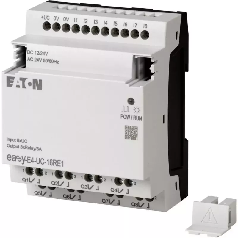 Eaton EASY-E4-UC-16RE1 easyE4 ohjausrele, 8 DI, 4 AI, 8 relelähtöä, Ethernet, LCD, DIN-kisko