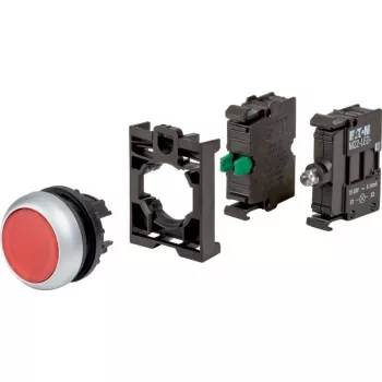 Eaton M22-DL-R-K10LED-BVP valaistu painike, punainen, 1NO, LED 12-30V AC/DC, muovinen eturengas 110932