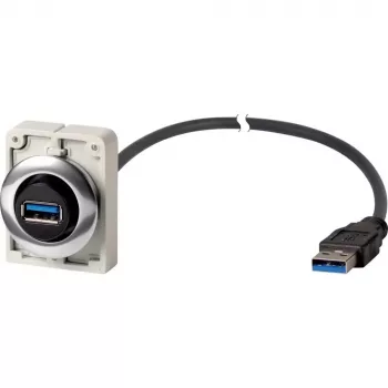 Eaton M30C-FUSB-60 asennettava USB 3.0 Type-A -liitin 1,5 m kaapelilla, metallieturengas Y7-187084