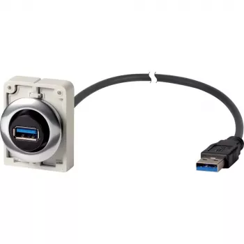 Eaton M30C-FUSB-60 asennettava USB 3.0 Type-A -liitin 1,5 m kaapelilla, metallieturengas Y7-187084