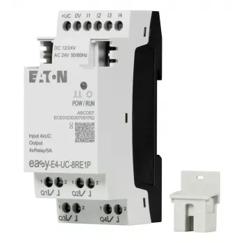 Eaton EASY-E4-UC-8RE1P laajennusmoduuli, 8 relelähtöä, 12/24 V DC, 24 V AC, DIN-kisko 197510