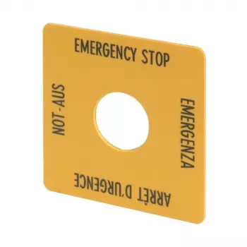 Eaton 216484 M22-sarjan keltainen sokealegendalevy, snap-on-etuasennus, polykarbonaatti