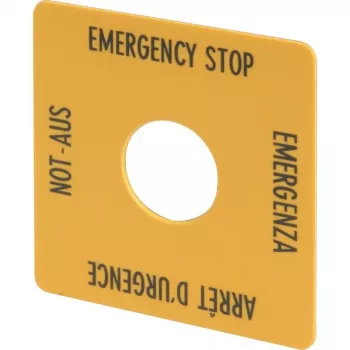 Eaton 216484 M22-sarjan keltainen sokealegendalevy, snap-on-etuasennus, polykarbonaatti