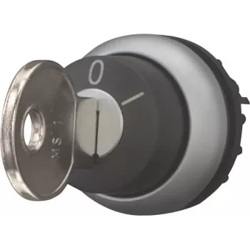 Eaton M22-WRS-A1 avainkytkin, 2 asentoa, lukittuva, musta käyttö, hopeinen titaanieturengas, 22,5 mm asennus, IP66/IP67/IP69K 229092