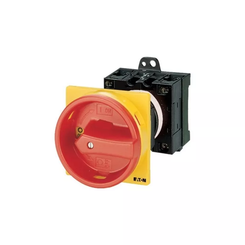 Eaton T0-2-1/V/SVB lukittava kytkin 20 A 1-napainen 90° punainen/keltainen