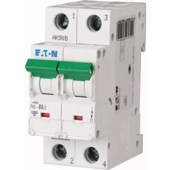 Eaton PXL-B6/2 johdonsuojakatkaisija (MCB), 2-napainen, B-käyrä, 6 A, 10 kA, DIN-kisko 236225