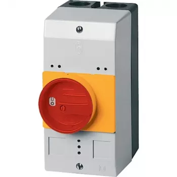 Eaton CI-PKZ0-GRM tyhjä kotelo hätäpysäytyskytkimellä, IP65, 158 x 80 x 126 mm, punainen/keltainen 260104