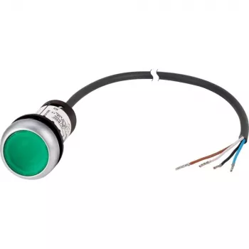 Eaton RMQ-Titan litteä vihreä valaistu painonappi, 1NO, 24V AC/DC, 22,5mm, C22-DL-G-K10-24-P62 185586