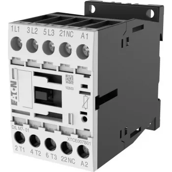 Eaton DILM7-01 kontaktori, 3-napainen, 7 A, 230 V AC 50 Hz / 240 V AC 60 Hz käämi, 1 NC apukosketin 276585