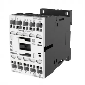 EATON DILM12-199244 3-napainen kontaktori, 12 A, 230 V 50 Hz / 240 V 60 Hz käämi, 1 NO apukosketin, ruuviliittimet