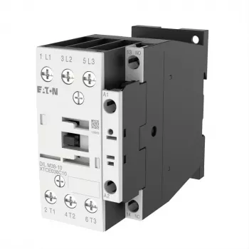 Eaton DILM38-10 kontaktori, 230 V AC 50 Hz / 240 V AC 60 Hz käämi, 3-napainen, 38 A, 1 NO apukosketin 112428