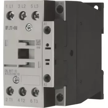 Eaton DILM17-10 24V 50Hz 3-napainen tehokontaktori, 1NO apukosketin, 17A AC-3, 7,5kW, ruuviliittimet, IP00, DIN-kisko-/ruuvikiinnitys 276991