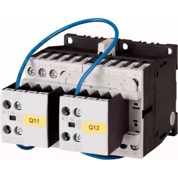 EATON suunnanvaihtokontaktori 4 kW 400 V AC, 230 V 50 Hz kela, 3-napainen, 2NO+2NC, DIN-kisko 278086
