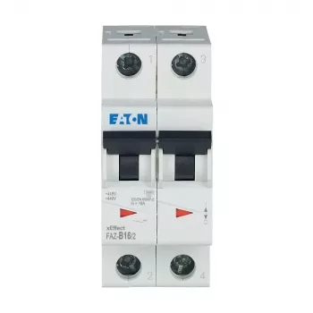 Eaton FAZ-B16/2 johdonsuojakatkaisija (MCB), 2-napainen, 16 A, tyyppi B, 230/400 V AC, 10 kA, DIN-kisko 278734
