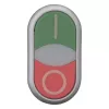 Eaton M22-DDLF-GR-X1 kaksoispainonappi-toimilaite, litteä, valaistu, vihreä/punainen 284814