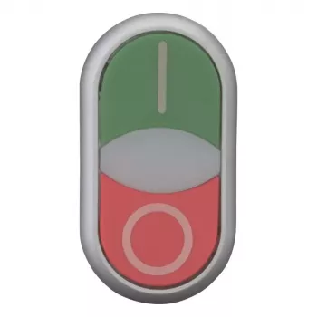 Eaton M22-DDLF-GR-X1 kaksoispainonappi-toimilaite, litteä, valaistu, vihreä/punainen 284814