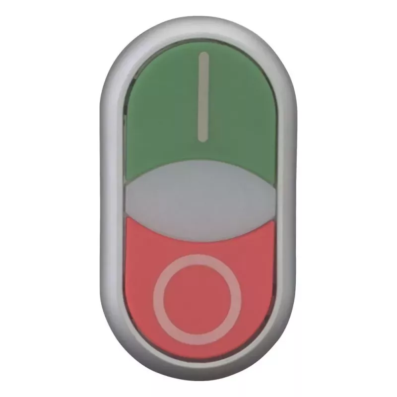 Eaton M22-DDLF-GR-X1 kaksoispainonappi-toimilaite, litteä, valaistu, vihreä/punainen 284814
