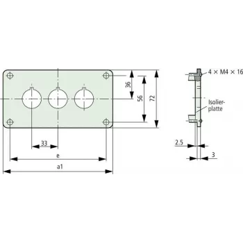 Eaton M22-E4 asennuslevy 4 ohjauslaitteelle, antrasiitti 216545