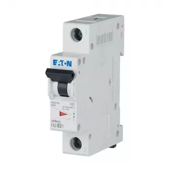 EATON FAZ-B2/1 johdonsuojakatkaisija, 1-napainen, tyyppi B, 2 A, 6 kA, 230/400 V AC, DIN-kiskoasennus, termomagneettinen 278523