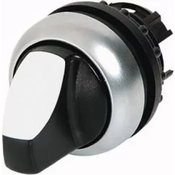 Eaton M22-WLK-W avainvalintakytkin, 2-asentoinen lukittuva, 22,5 mm asennus, titaanieturengas, musta avain