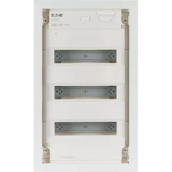 Eaton KLV-36UPP-F uppoasennettava jakokeskus, 36 moduuliyksikköä, 3 riviä, läpinäkyvä sävytetty ovi, valkoinen 178802