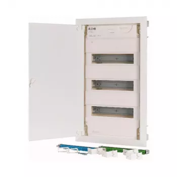 Eaton KLV-36UPP-F uppoasennettava jakokeskus, 36 moduuliyksikköä, 3 riviä, läpinäkyvä sävytetty ovi, valkoinen 178802