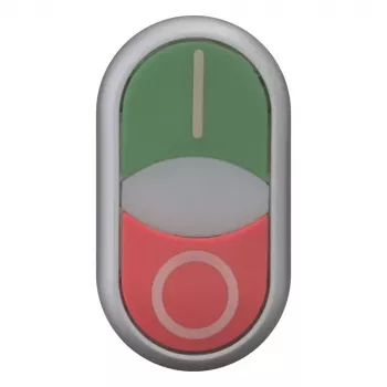 Eaton RMQ-Titan M22-DDLM-GR-X1 kaksoispainonappi merkkivalolla, vihreä/punainen, valkoinen LED, 24V AC/DC, 1NO+1NC 284830