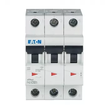 Eaton FAZ-C32/3 johdonsuojakatkaisija tyyppi C, 32 A, 3-napainen, 10 kA, DIN-kisko 278876