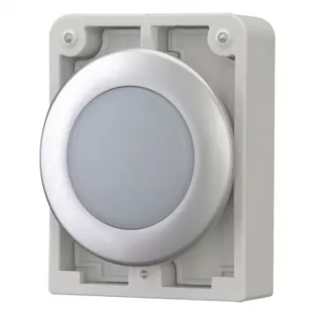 Eaton RMQ-Titan litteä pyöreä merkkivalopää, valkoinen linssi, kromirengas, M30C-FL-W 183287